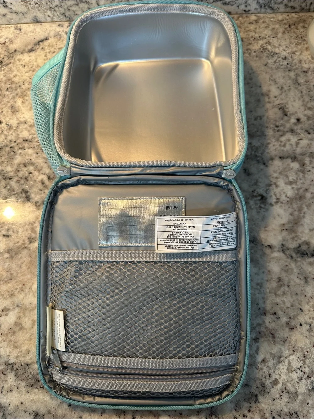 Pottery Barn Fairy Print Lunch Bag - Purple with Aqua Trim